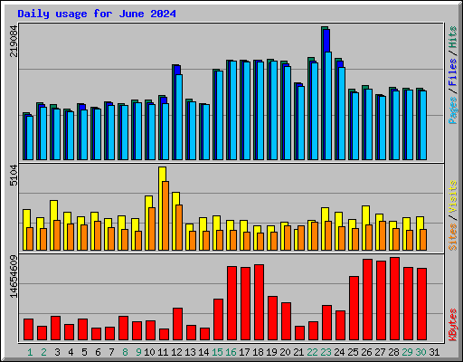 Daily usage for June 2024