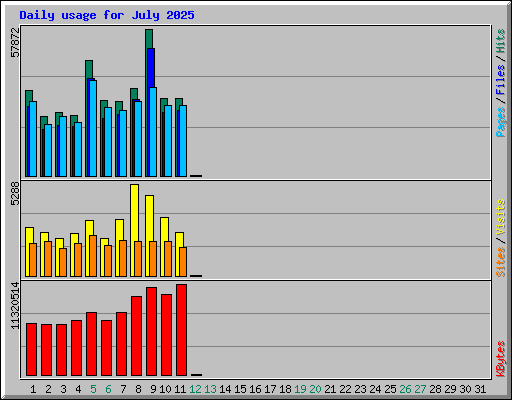 Daily usage for July 2025