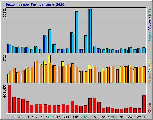 Daily usage for January 2026