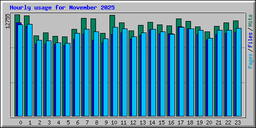 Hourly usage for November 2025